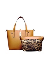 ILife Trendz Premium PU Leather Tote Bag Set 2 Brown-Intl