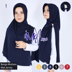 Imels Hijab - Jilbab Bergo Mutiara Jersey Super Navy