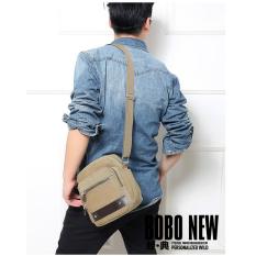 IMPORT Tas Selempang Kanvas Pria Kombi Kulit PU AC44