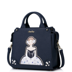 (DIIMPOR) JUST STAR Tas Dompet Kulit Faux Kualitas Tinggi untuk Pernikahan Karakter Putri Baru (biru) -Intl