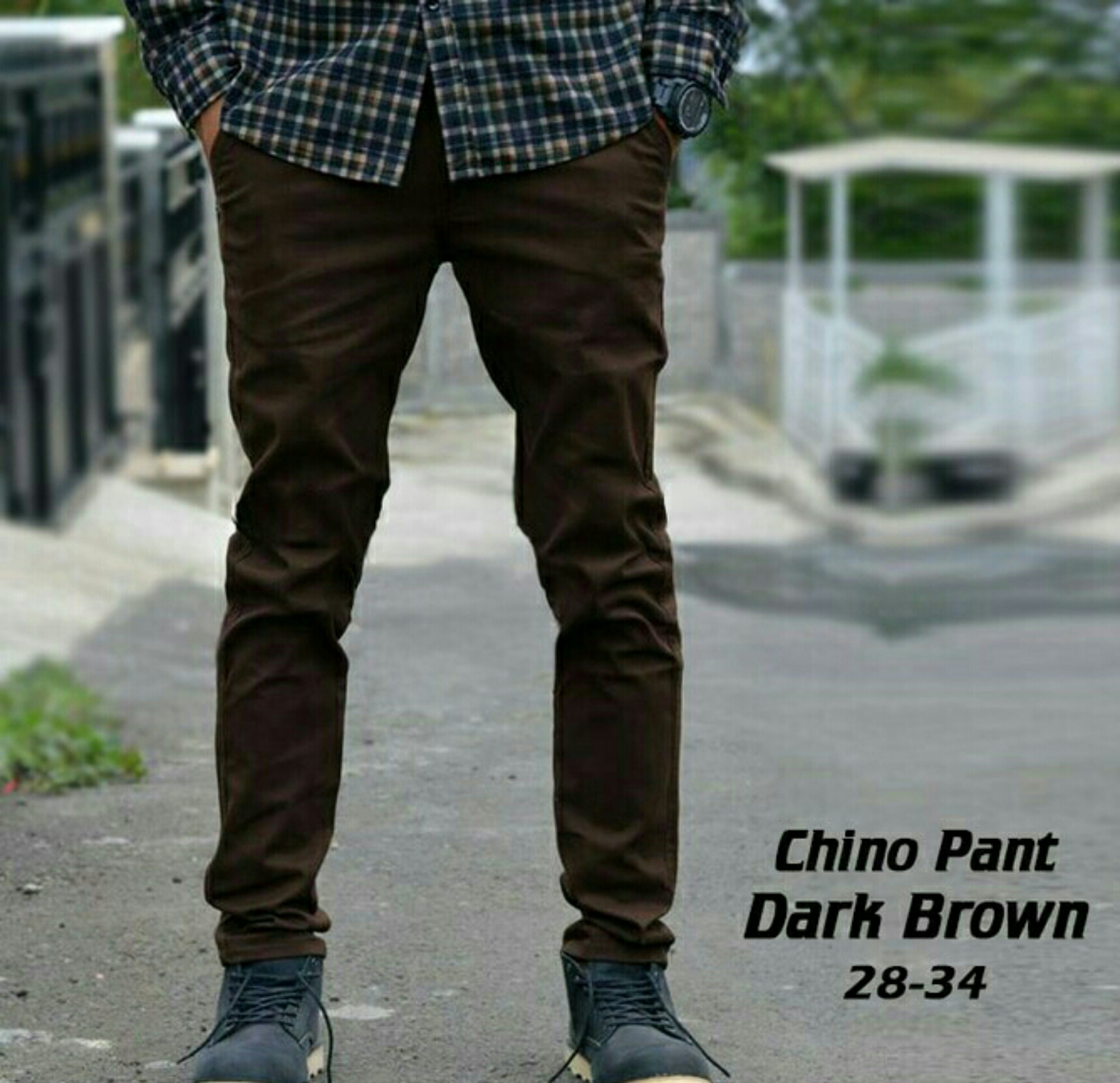 IMPRESIF Celana Chino Pria Slim Fit Impresif / Malmo - Dark Brown