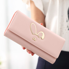 Dompet Imut Kulit Lembut Versi Jepang dan Korea Tas HP Siswa (Merah Muda Warna)