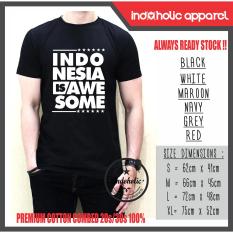 Indoholic Apparel Kaos Distro Indonesia Is Awsome Baju Pria Bandung Lengan Tangan Pendek Raglan Reglan Muslim Moslem Premium Lebaran Gildan Murah Keren Wanita Anime - Hitam