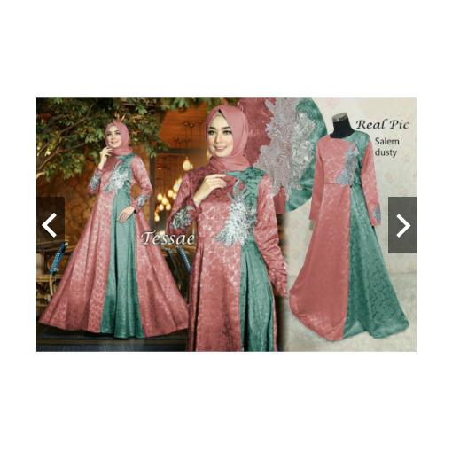 IndonesiaHeritage Gamis Pesta Premium Bordir Mewah Jacquard Glitter (Real Pic) - Baju Kondangan Muslimah - Abaya Premium - Kebaya Modern - Fashion Busana Muslim Impor ihtessae