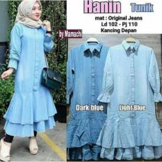 IndonesiaHeritage Dress Denim Jeans - Kemeja Wanita Tunik Original Jeans - Gamis Casual Denim Jeans - Fashion Hijab Busana Muslim Wanita Terbaru - ihhanin