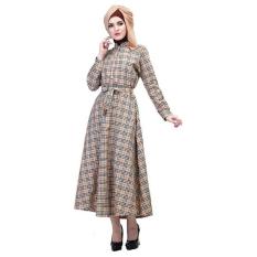 Inficlo Gamis SHJ 731 Busana Muslim Wanita-Coklat // Bhn Cotton