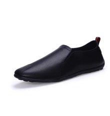 Inggris Musim Semi Dan Musim Panas Sepatu Kerja Mudah Dipakai (Sepatu Kulit Kacang Hitam Terlalu Kecil Satu Yard) sepatu pria Sepatu kulit Sepatu kerja sepatu formal pria