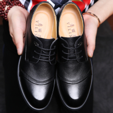 Inggris Pria Pointed untuk Pemuda Sepatu Sepatu Pria (2018 Empat Seasons Hitam) sepatu Pria Sepatu Kulit Sepatu Kerja Sepatu Formal Pria