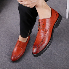Inggris Sepatu Golden Goose Bisnis Formal Menunjuk Sepatu Pria Sepatu Kulit Pria (92301 Warna Merah Bata Ayat Biasa)