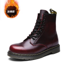 Inggris Tambah Beludru Musim Dingin Remaja Pergelangan Kaki Sedang Sepatu Boot Dr. Martens (Arak Anggur (Tinggi Negara Tambah Beludru))