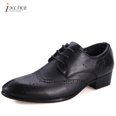 Inlike Kulit Brogue Sepatu Pria Retro Sepatu Musim Semi Menunjuk Toe Kantor & Karir Fashion Pria Lace-up Brogue Sepatu -Intl