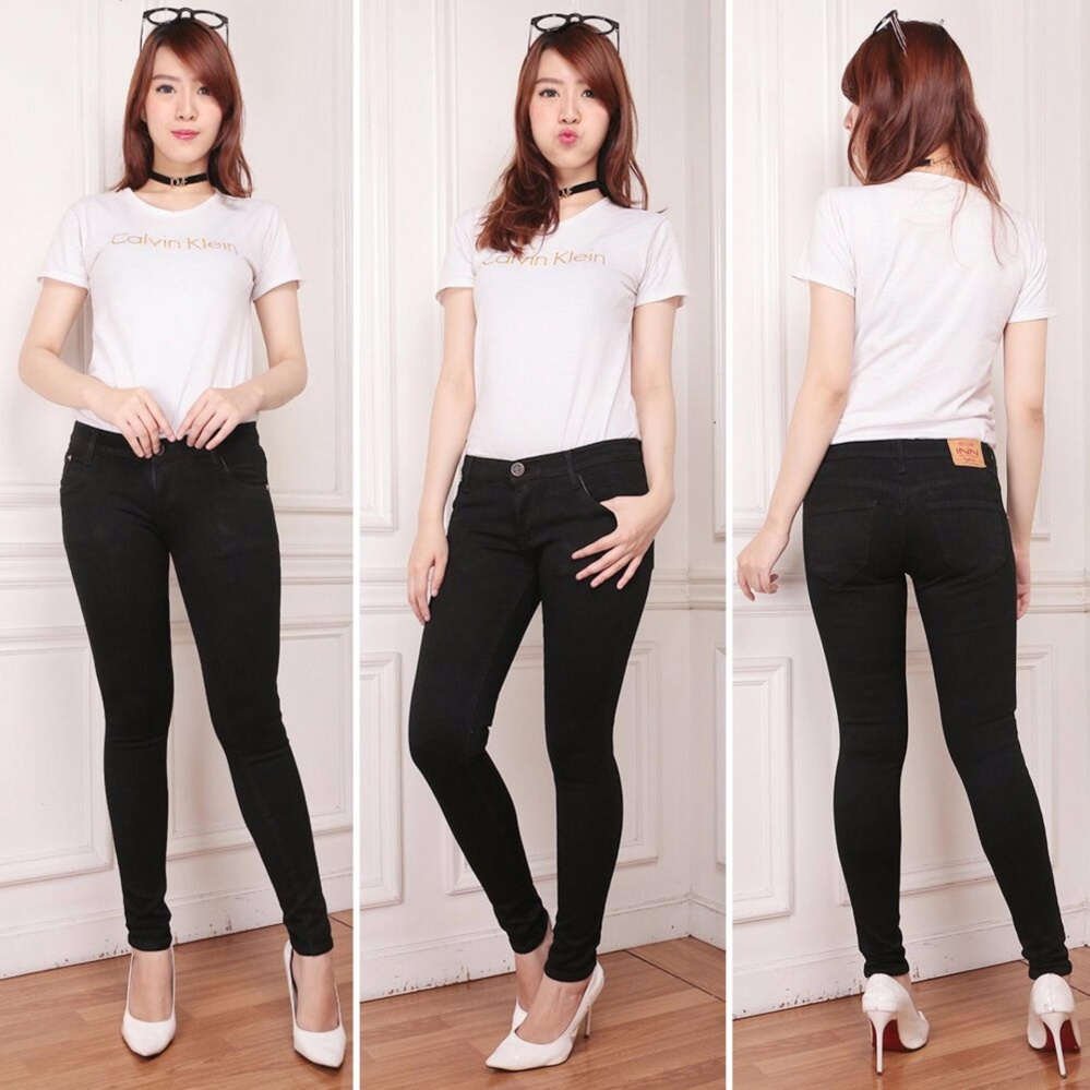 Nusantara Jeans - Celana Jeans Wanita Model Skinny Street Berbahan Soft Jeans Bagus Murah Jahitan Rapi Ripped Ritsleting