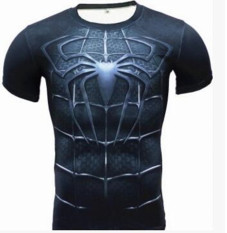 Ironman Him Kering Kebugaran Lengan Bang Pendek Laba-laba-Manusia Baju Ketat Musim Panas Pria Kaos (6)