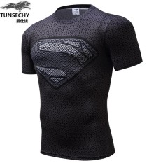 Ironman Him Kering Kebugaran Lengan Bang Pendek Laba-laba-Manusia Baju Ketat Musim Panas Pria Kaos (6)