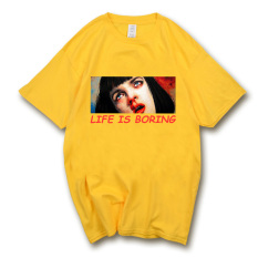 Adalah Eropa atau Amerika Pria atau Wanita Some Lengan Pendek Kaus (Kuning Madu Ya Komik Model)