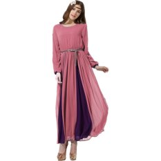 Bukan dengan Kata Gaun Panjang Maxi Abaya-Islam (Berwarna Merah Muda)