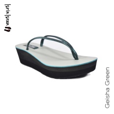 Isrin Isran Sandal Wedges Geisha - Green