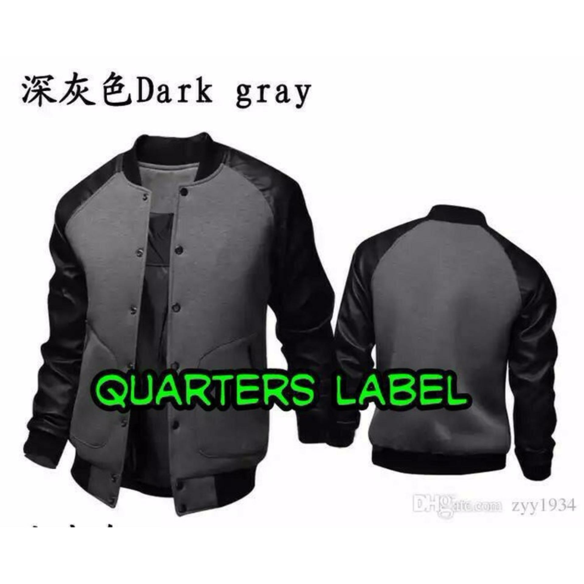 Jacket Semi Kulit Pria Kombinasi Bahan Sweater / Jaket Korea