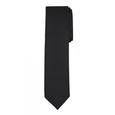 Jacob Alexander Mens Slim Width 2.75 Solid Color Tie - Black - intl