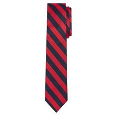 Jacob Alexander Stripe Cetak Mens Slim 2.75 College Striped Tie-Merah Hitam-Intl