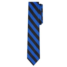 Jacob Alexander Stripe Cetak Mens Slim 2.75 College Bergaris Dasi-ROYAL Black-Intl