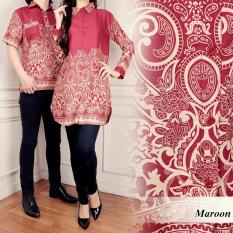 Jakarta Couple - Baju Couple Batik Sister Maroon