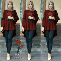 Jakarta Couple - Baju Wanita Flower Maroon