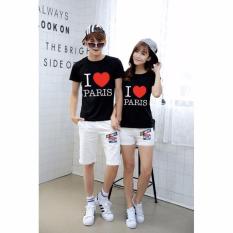 Jakarta Couple - Kaos Couple I LOVE PARIS PD Hitam Kaos Terbaru Kaos Pasangan