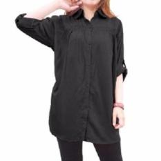 Jakarta Couple - Kemeja Jumbo Polos Hitam / Baju Jumbo /Atasan Wanita Jumbo / Ukuran Besar / Big Size / Baju Muslim Jumbo / Size XXXL