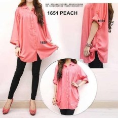 Jakarta Couple - Kemeja Jumbo Polos Peach / Baju Jumbo /Atasan Wanita Jumbo / Ukuran Besar / Big Size / Baju Muslim Jumbo / Size XXXL