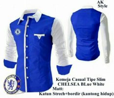 Jakarta Couple- Kemeja Pria Club Bola Chelsea( BLUE )