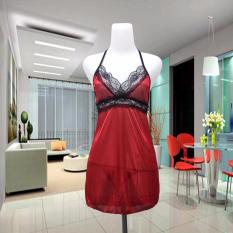 Jakarta Lingerie Sexy Sleeping Dress Maroonn With G-String - 64