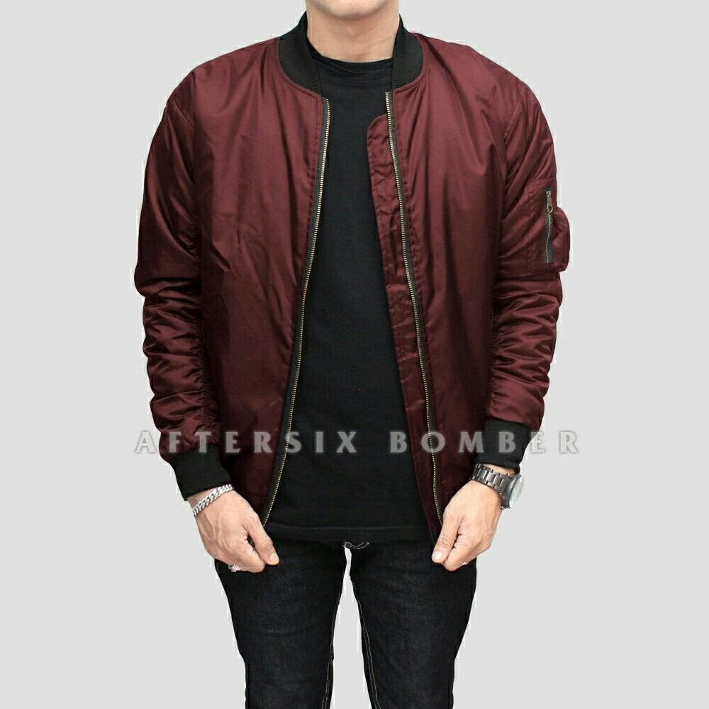 Jaker bomber pria polos premium - Jaket bomber jumbo bigsize - Hijau - Hitam - Navy - Maroon