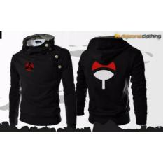 Jaket Anime Hoodie Zipper Harajuku Naruto Sasuke Saringan Clan Uchiha (JA NRT 40) Best Seller - Black