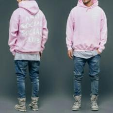 Jaket Anti Social Club Pink Hoodie
