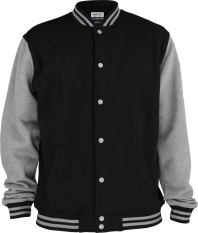 Jaket Baseball Varsity - Hitam Abu Misty