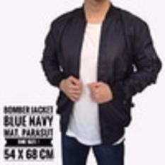 Jaket Bomber Army Pria Cowok Casual Biru Navy Dark Blue Bolak Balik mantap keren.!