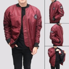 Jaket Bomber BGSR Logo Bordir - Merah Maroon