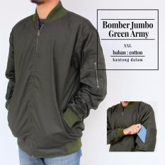 Jaket Bomber Big Size XXL - Green Army