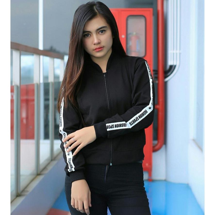 JAKET BOMBER FLEECE - FASHION SPORT WANITA 