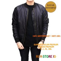 Jaket Bomber Hitam Anti air Big SIZE XXL Pria