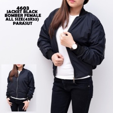 Jaket Bomber Murah Wanita Simpel - Hitam Best Seller