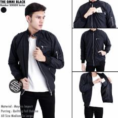 Jaket bomber pria mayer import tahan air hitam