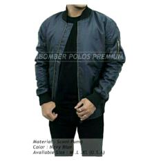 Jaket bomber pria polos premium - Biru navy