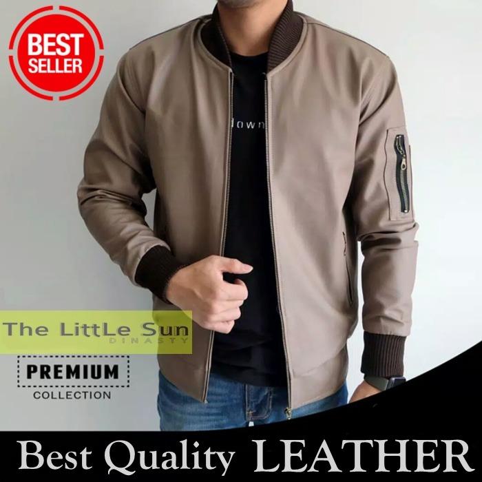 Jaket Bomber Pria Semi Kulit Jaket Bomber Pria Semi Kulit