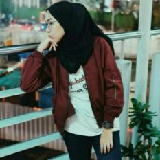 Jaket Bomber Wanita Maroon