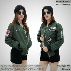 Jaket Bomber Wanita X-Urband Canvas Hijau Army