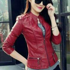 Jaket Casual Wanita Semi Kulit - Style Korea