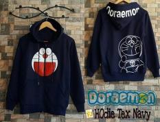 Jaket Cewek Keren !! DORAEMON HODIE TEXT NAVY