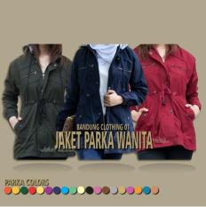 Jaket Cewek Keren !! Jaket Parka Kanvas Wanita Coklat